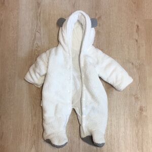 Cozy White and Gray Kids One Piece